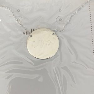 Disc engraved necklace